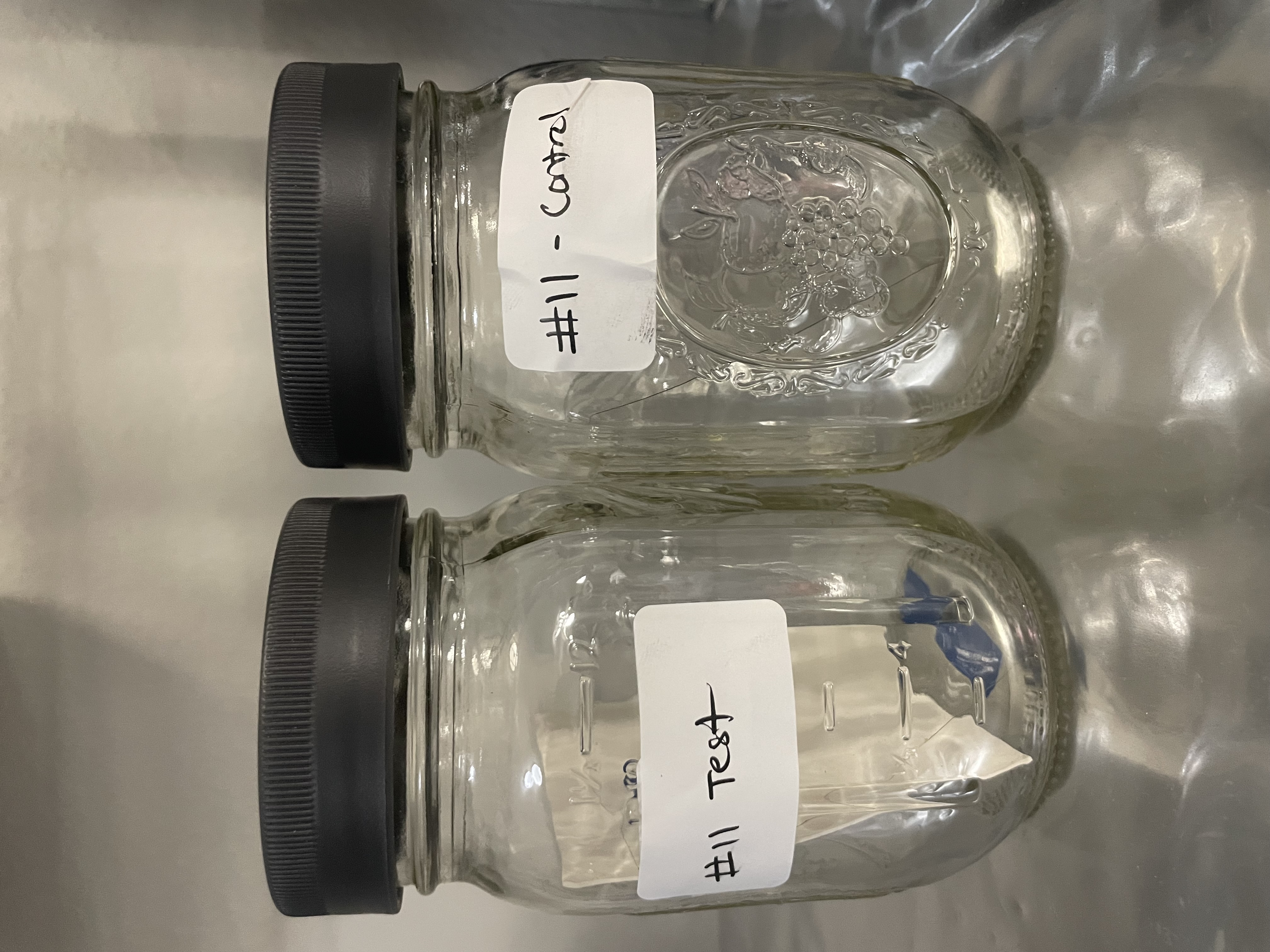 Test 1: jar setup or comparison photo